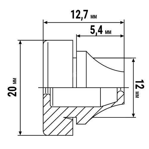 Резиновый гермоввод для отверстия 12мм
