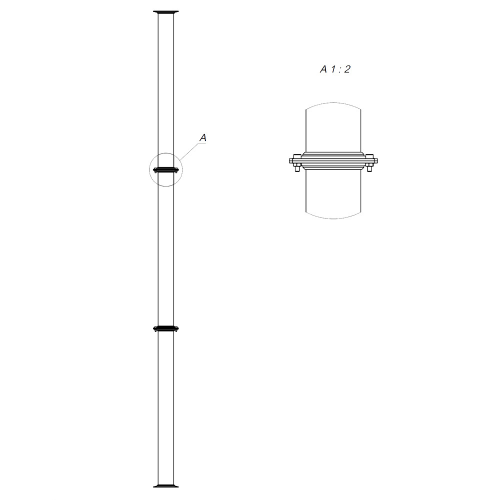 Сегмент мачты / вынос (2 фланца)