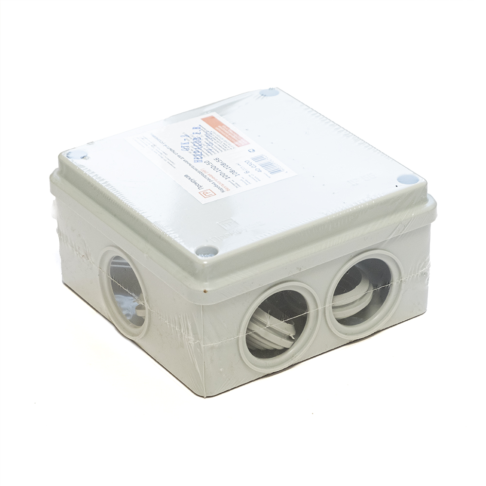 Коробка распределительная для откр. установки безгалоген. (HF) 100х100х50, сер., 40-0300