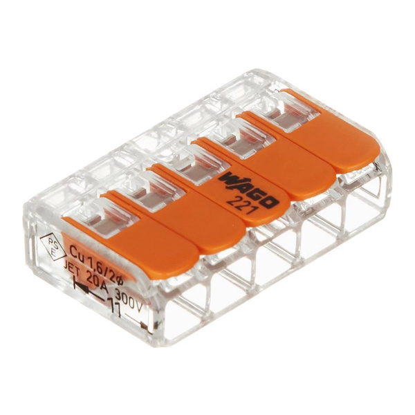Клемма 5-проводная, 221-415, WAGO