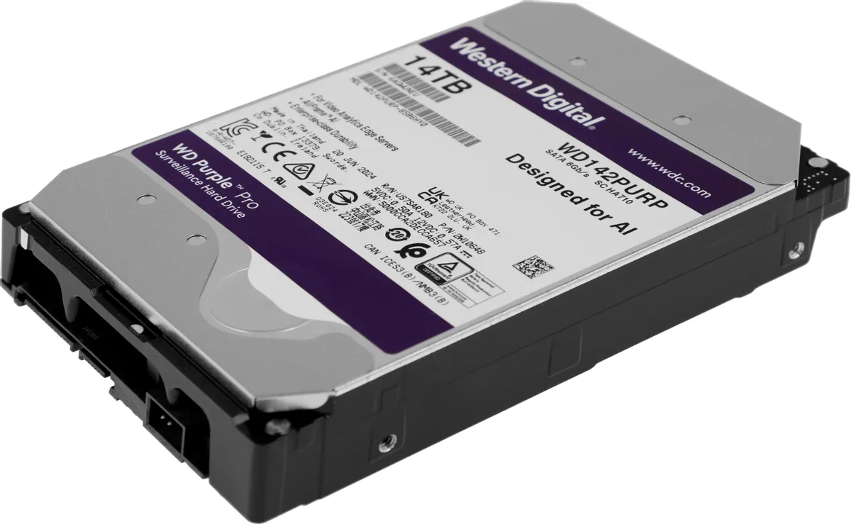Жесткий диск WD Purple Pro WD142PURP, 14ТБ, HDD, SATA III, 3.5"