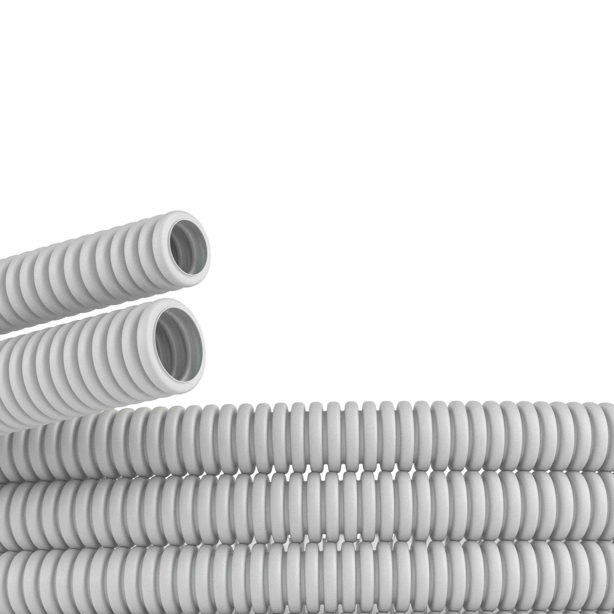 Труба гофрированная ПВХ, d20, тяжёлая, без протяжки, сер., 100м